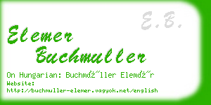 elemer buchmuller business card